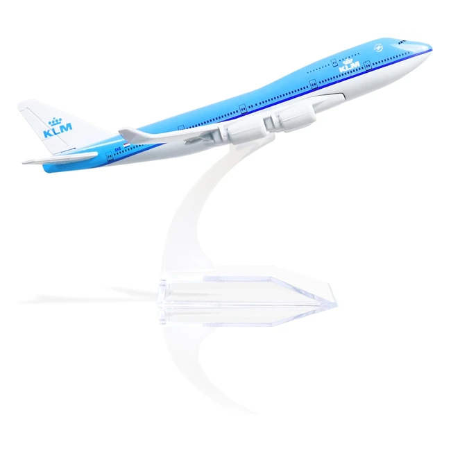 Modelo Avión Boeing 747 KLM Airlines 1400 Metal Fundido Alta Calidad