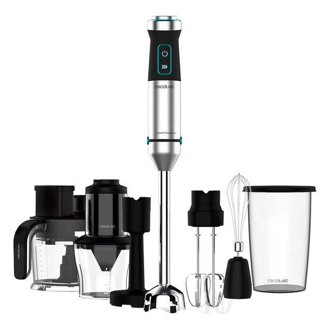 Cecotec Stabmixer Power TitanBlack 1500 XL - TotalMix 1500 W - CrossBlades Technologie - 4Klingeblättern