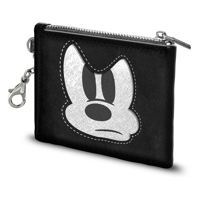 Monedero y Tarjetero Disney Mickey Mouse Negro 11 x 9 cm - Ventana Frontal y Cremallera