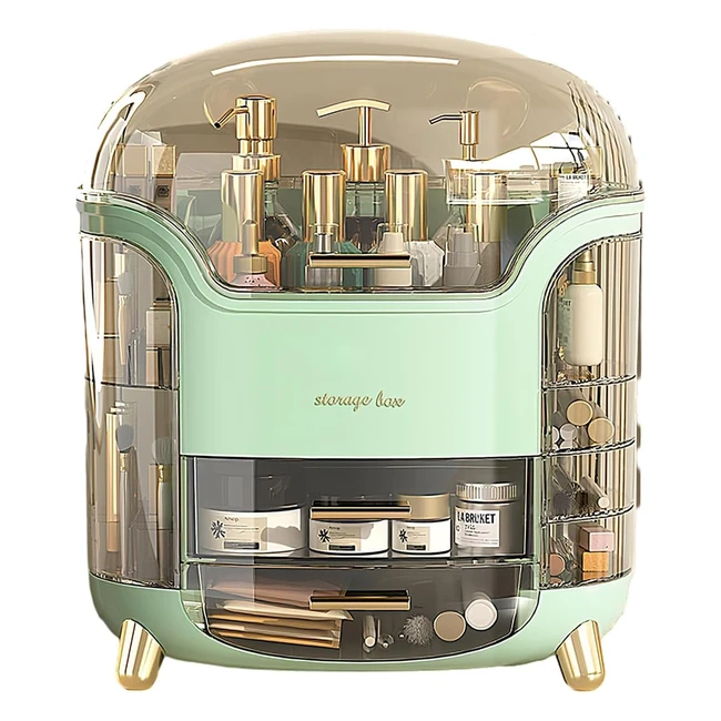Kousee Makeup Organiser Storage Skincare Organiser Drawers Beauty Holder Cosmetic Organisers - Extra Large - Dustproof Waterproof - Light Green