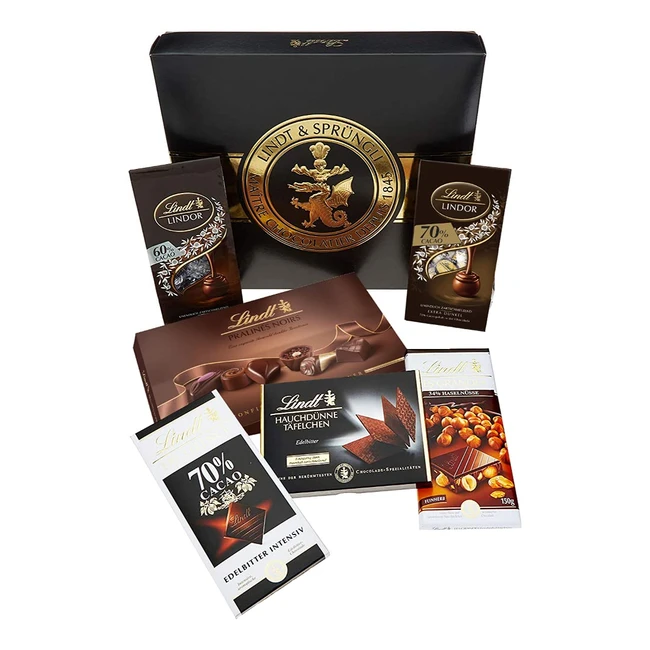 Lindt Schokolade Dunkle Schokoladen Set 847 g 6 dunkle Lindt Schokoladen Spezialitäten Riegel Lindor Pralinen von feinherb bis feinbitter Bulk Pack Schokoladen Geschenk