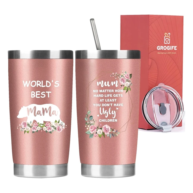 World's Best Mum Travel Mug - Insulated Coffee To Go Cup Tumbler 600ml