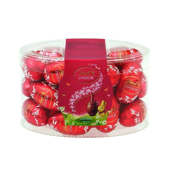 Lindt Lindor Schokoladeneier Vollmilch 1 x 450 g | Schmelzende Füllung | Oster Schokolade Geschenk