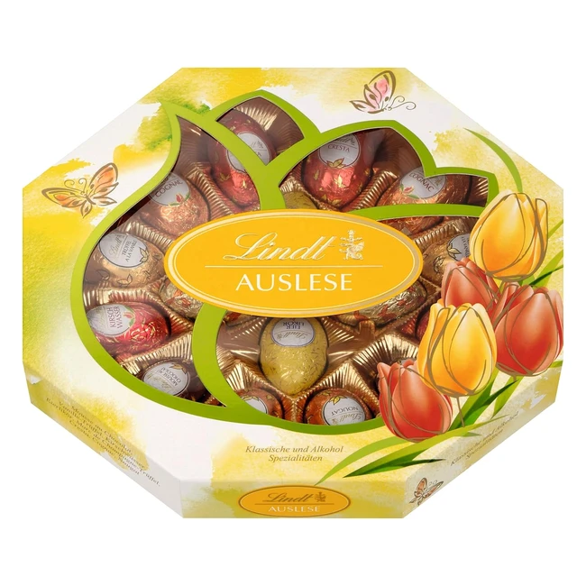 Lindt Schokoladenauswahl Ostereier 288 g - 2 x Cresta, 2 x Cognac, 2 x Trüffel à la Vanille, 2 x Kirschlikör, 2 x Schokoladenmousse