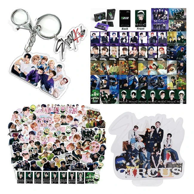 Stray Kids Kpop Set Regalo Fan 55 Photocards 95 Adesivi 1 Portachiave