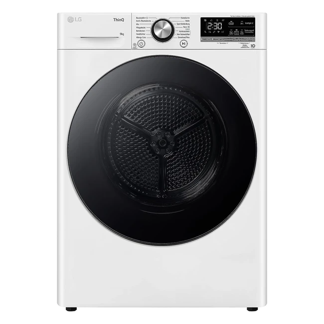 LG Electronics RT90V9W Wärmepumpentrockner 9 kg Energie A Weiß - Faltenreduzierung, Allergy Care