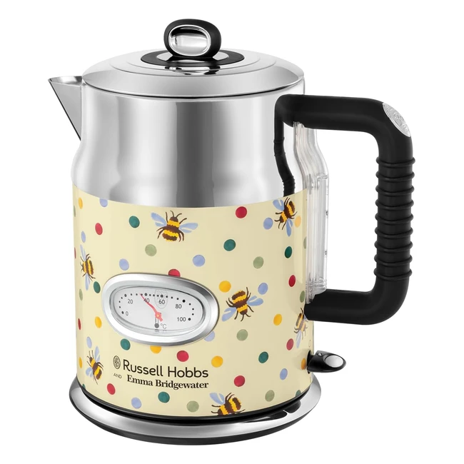 Russell Hobbs Emma Bridgewater Bumble Bee Polka Dot 17L Cordless Electric Kettle 3KW Fast Boil Cream 27240