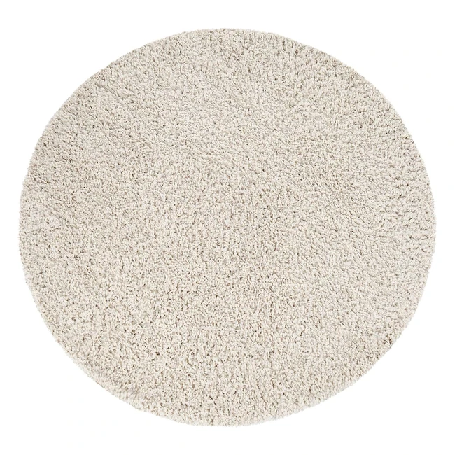 Paco Home Hochflor Wohnzimmer Teppich Rund Shaggy Langflor Weich Flauschig Modern Uni Farben Größe Durchmesser 200 cm Creme