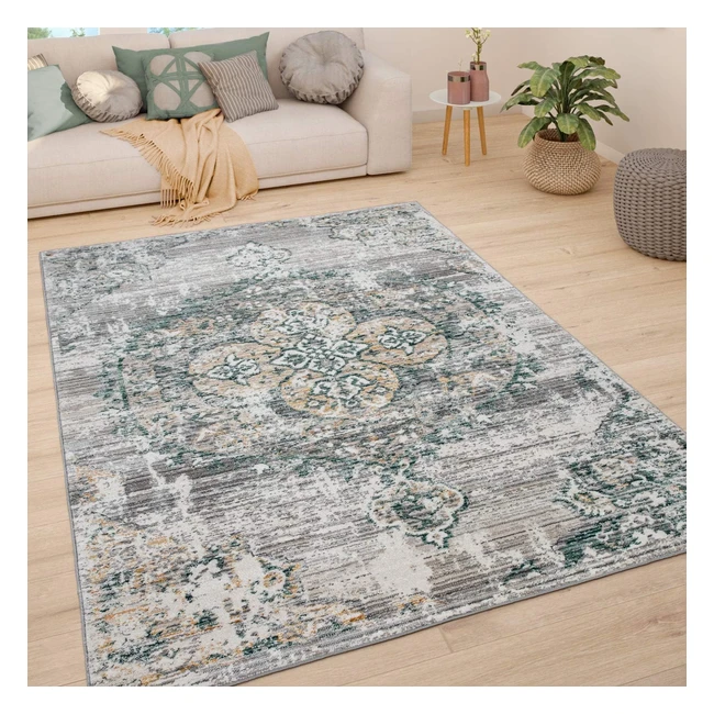 Paco Home Vintage Teppich Kurzflor Wohnzimmer Pastell Modern Orient Muster #1234