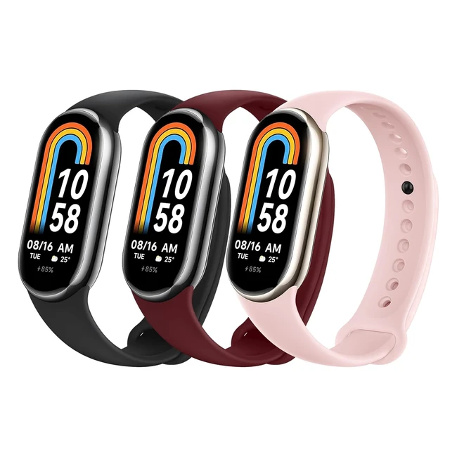 Correas Higgs 3 Piezas para Xiaomi Mi Band 8 - Suave Silicona Deportiva