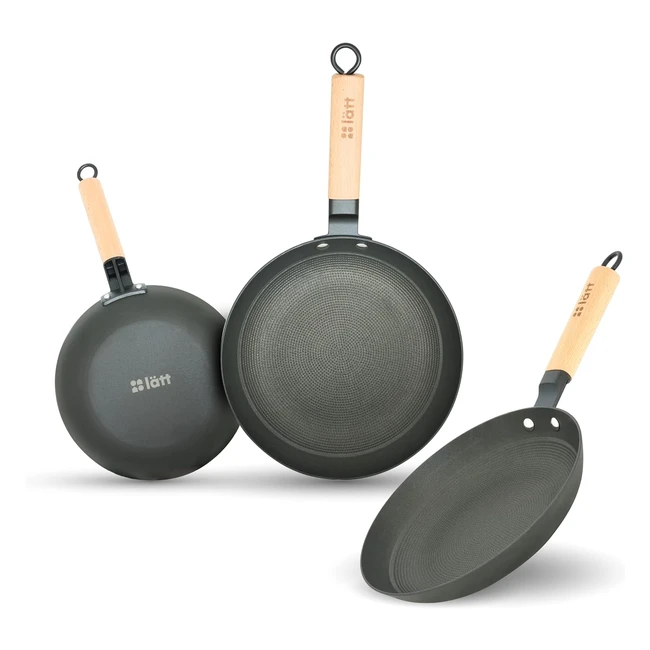 Set 3 Sartenes Antiadherentes Hierro Fundido 20-24-28 cm - LTT Home