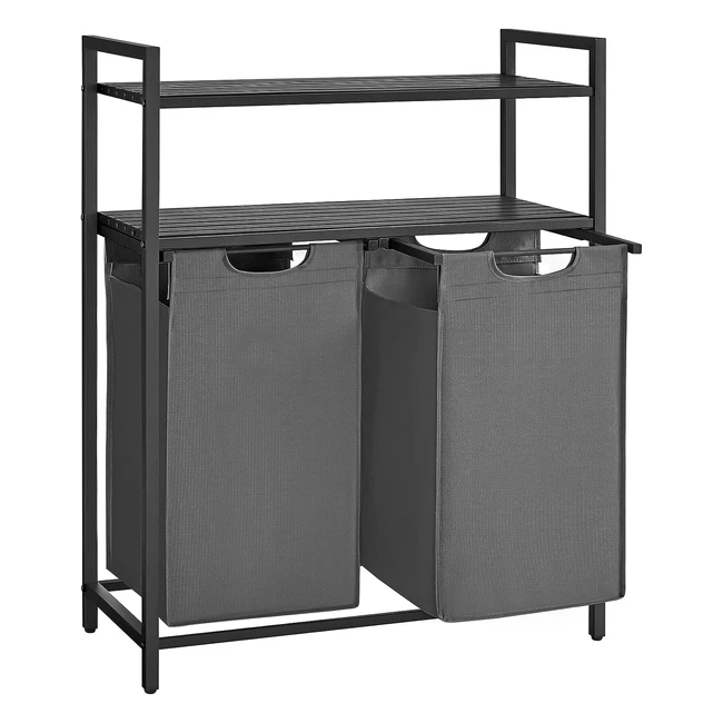 Panier à linge VASAGLE BLH211G01 - 2 compartiments, 2 sacs amovibles, cadre en métal