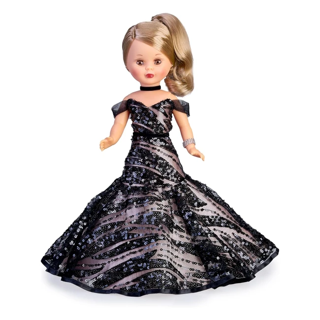 Nancy Colección 55 Aniversario Gala Edición Limitada - Vestido de Gala Negro - Pelo Rubio - Detalles Brillantes - NAC53000