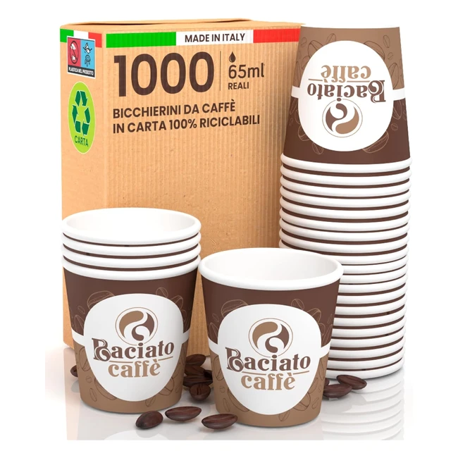Lot 1000 Verres Papier Caf 65ml Biseaut Biodgradable Italie Boissons Chaudes