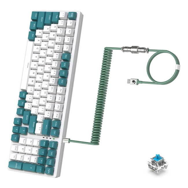 Tastiera Meccanica K3 Pro Mini 98 Tasti RGB Illuminata LED Clicky Ottico Blu USB a Spirale Tipo C