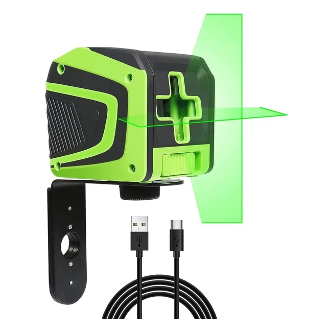 Huepar 5011G Kreuzlinienlaser grün, selbstnivellierend, großer Abstrahlwinkel, wiederaufladbar, 25m Reichweite, 0,3mm Genauigkeit, IP54