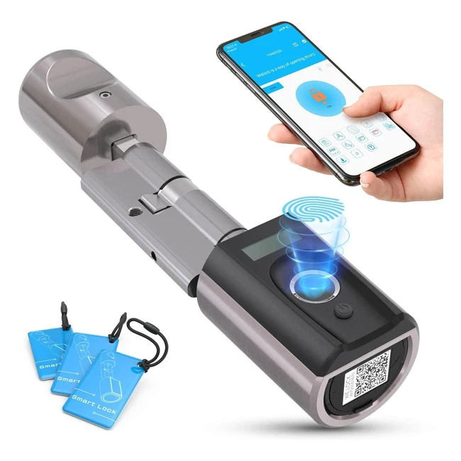 Welock Touch41 Fingerabdruck-Türschloss - Elektronisches Türschloss mit App und RFID-Karte - Verstellbare Länge für 50100 mm Türen