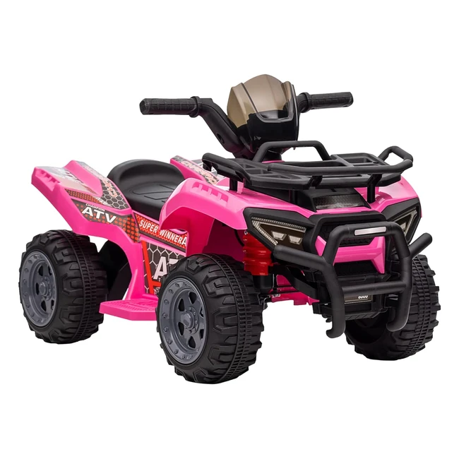 Homcom Mini Elektro-Quad Kinder Elektro ATV Frontlicht Kinderfahrzeug Elektro Quad für 1836 Monate Kinder Metall PP Kunststoff Pink 70 x 42 x 45 cm