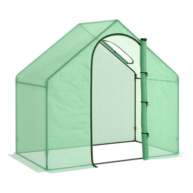 Outsunny Foliengewächshaus 180x100x168 cm - Begehbares Gewächshaus mit Fenster und Tür