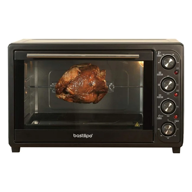 Horno de Sobremesa Bastilipo Npoles Black 45L 2000W Conveccin y Rustidor