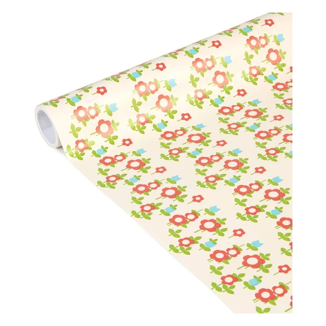 Rollo Papel Regalo Clairefontaine 223866C Excellia Tiny Rolls 5m x 35cm Flores Rojas
