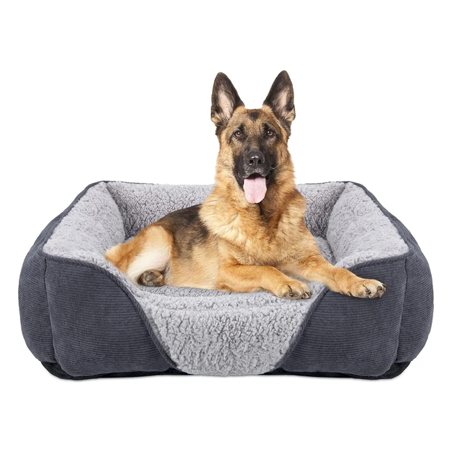 JoeJoy XL Dog Sofa Bed Waterproof Lamb Fleece PP Cotton Grey 89x64x23cm