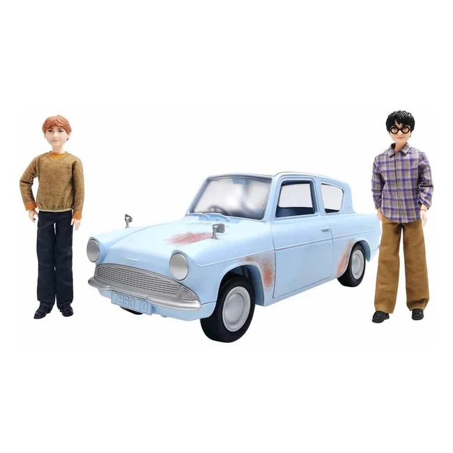 Harry Potter HHX03 Harry Potter und Ron Weasley im fliegenden Auto Spielset mit 2 Puppen und 1 Spielzeugauto für Kinder ab 6 Jahren