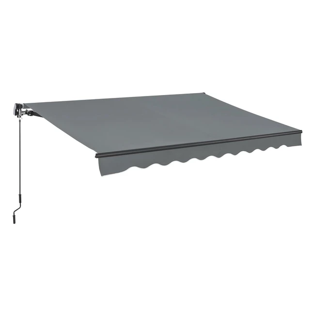 Juskys Gelenkarmmarkise 350x300 cm UV40 wasserabweisend mit Kurbel