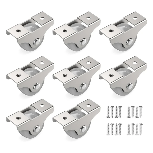 Juego de 8 Miniruedas Ravn Haman para Muebles de Interior 25mm PVC Gris