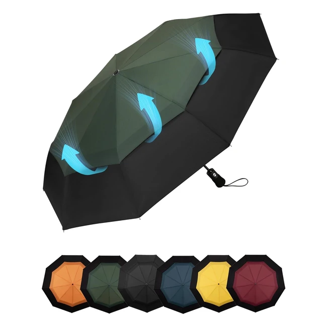 Chakipee Parapluie Pliant Compact Homme Automatique Résistant Vent 210T Porte 102cm