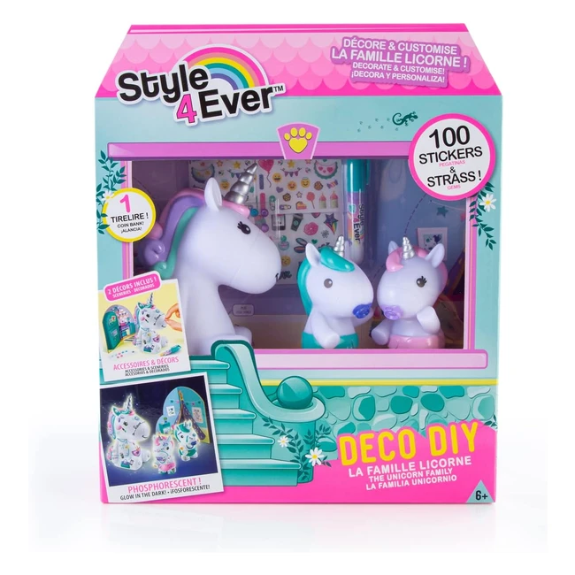 Canal Toys Style 4 Ever - Familia Unicornio Figuras Mamá Unicornio y Bebés - Deco DIY - OFG252