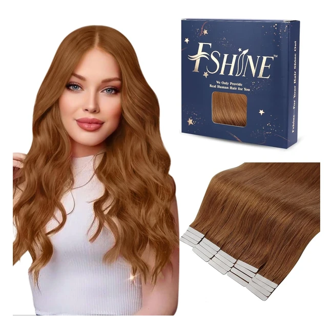 Fshine Extension Biadesivo Capelli Veri 50g 55cm - Marrone Rossastro - 20pcs Color 330
