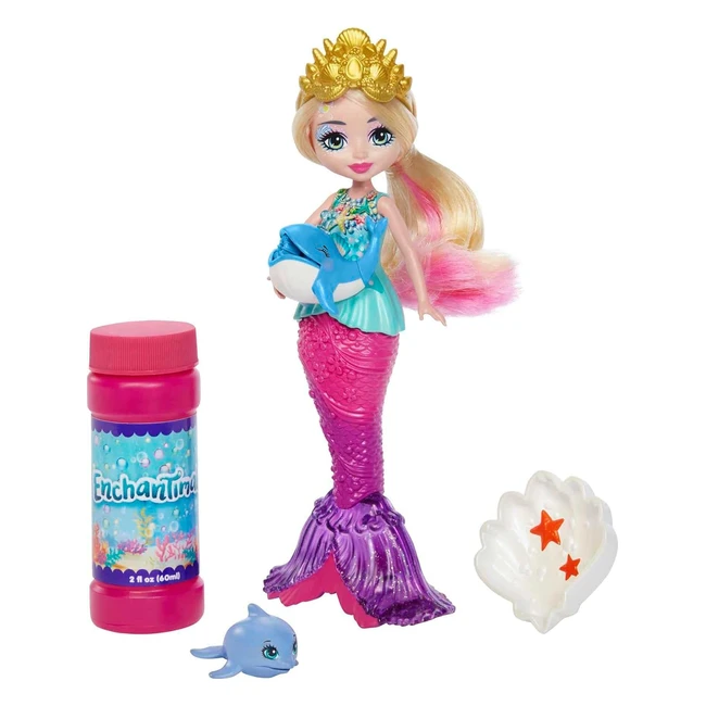 Enchantimals HFT24 Mermaid Bubbles 18 cm mit Delfin Tierfigur - Tolles Spielzeuggeschenk für Kinder ab 3 Jahren