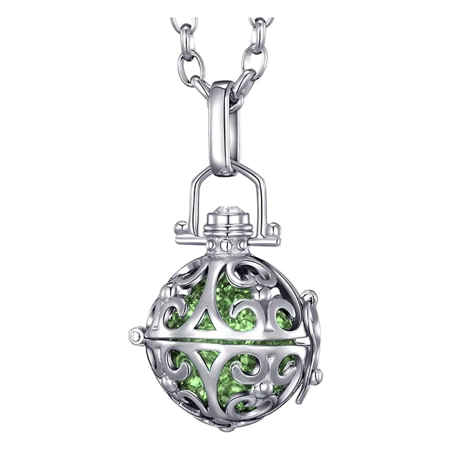 Collar Morella Acero Inoxidable 70cm Colgante Circonita 16mm - Verde