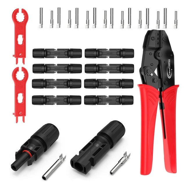 Ensemble Pince Sertir Solaire PV 2546mm 10 Connecteurs PV Mle Femelle
