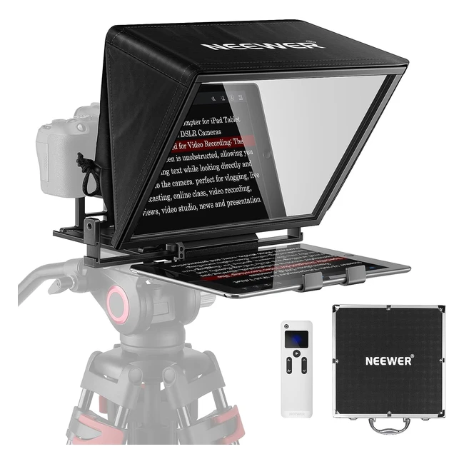 Neewer TLPrompteur X14 avec Remote Control RT110 - Contrôle App Portable - Compatible avec iPad Android - Réflex Numérique