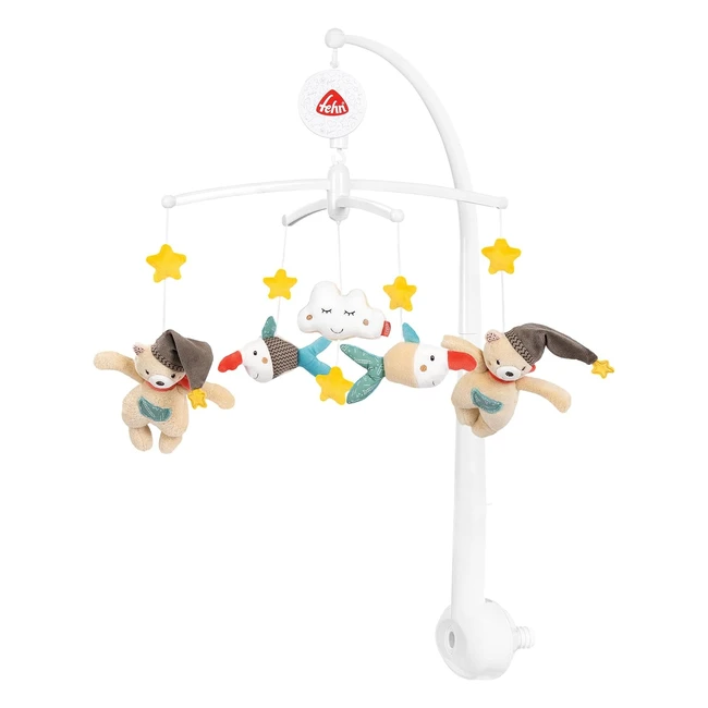 Mobile Musical Bruno - Jouet pour aider bébé à s'endormir avec animaux mignons - Boîte à musique mélodie - Bébés 0-5 mois