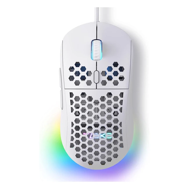 Souris Gamer Filaire 12800 DPI RGB Ergonomique - TMKB-200 Blanc