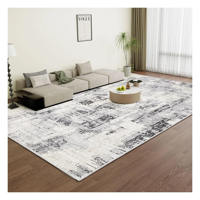 Tapis de salon moderne Vamcheer design abstrait laine douce beige/gris 200x300 cm