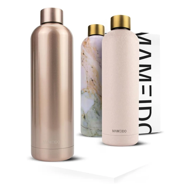 Botella Termica Mameido 500ml 750ml 1l Acero Inoxidable Sin BPA - Ros Quartz