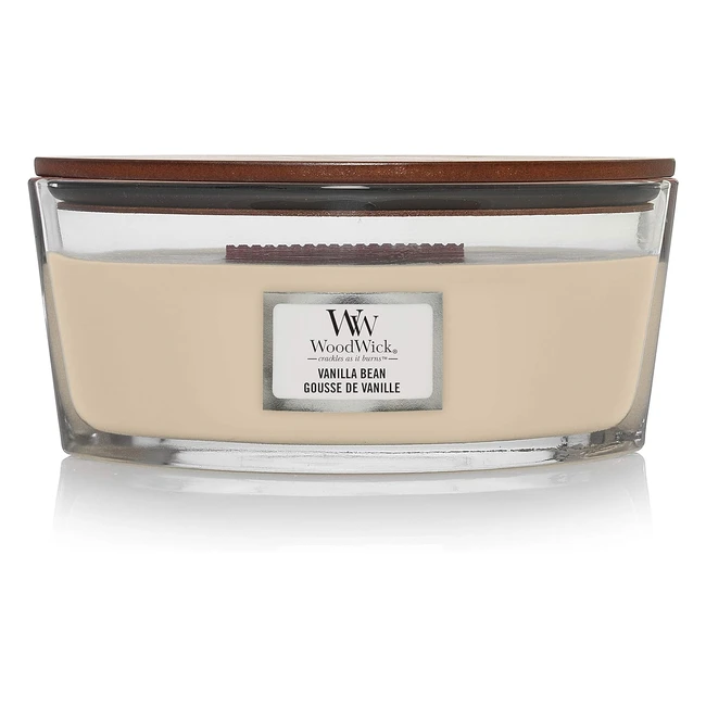 Woodwick Ellipse Scented Candle Vanilla Bean | Up to 50 Hours Burn Time | Longlasting Fragrance