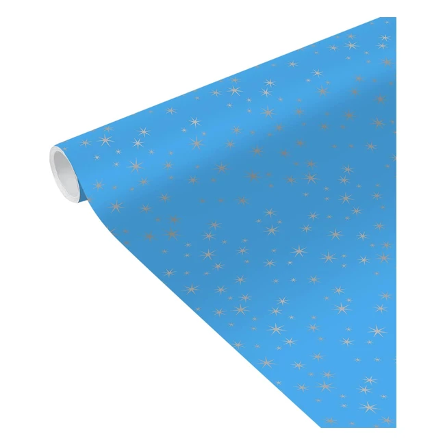 Clairefontaine 231621UNICEF - Bobine papier cadeau UNICEF Tiny Rolls 5x0,35m - Etoiles argent