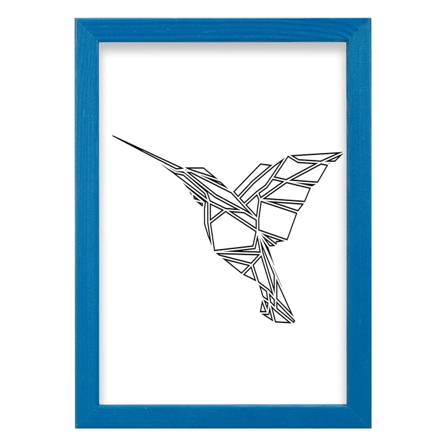 Cadre photo 21x30 bleu bois plexiglas 8 couleurs 5 tailles