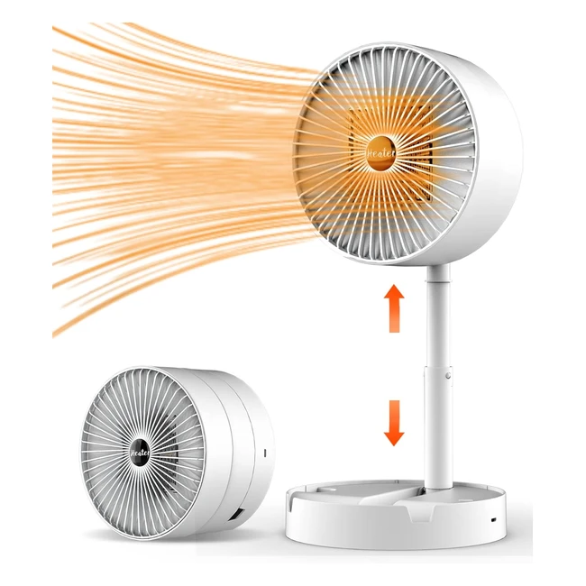 Calefactor Plegable 400W/800W - Ceramico Portatil - Proteccion Sobrecalentamiento - Oficina/Habitacion Blanco