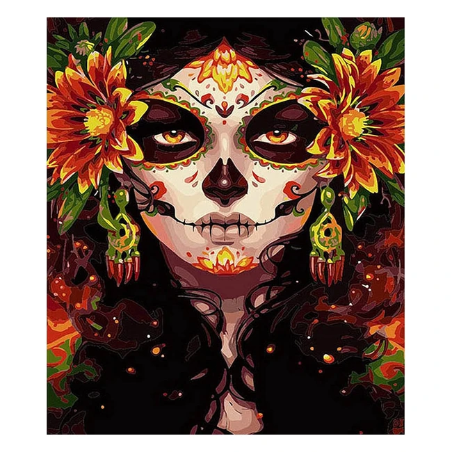 Cayuden Pintura por Números Adultos 40x50cm - Kit Completo con 3 Pinceles y Pinturas Acrílicas