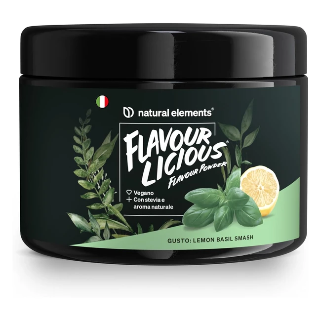 Flavourlicious Lemon Basil Smash 200g - Polvere Aromatizzante 6kcal - Vegana