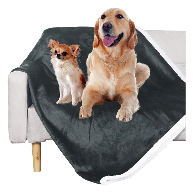 Softan Waterproof Dog Blanket Washable Pet Blanket 127x152cm Dark Grey