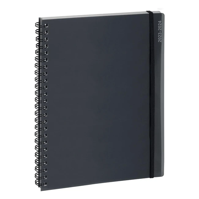 Agenda de bureau Exacompta 205971E 15 x 21 cm - Semainier 16 mois - Septembre 2023 à Décembre 2024 - Gris