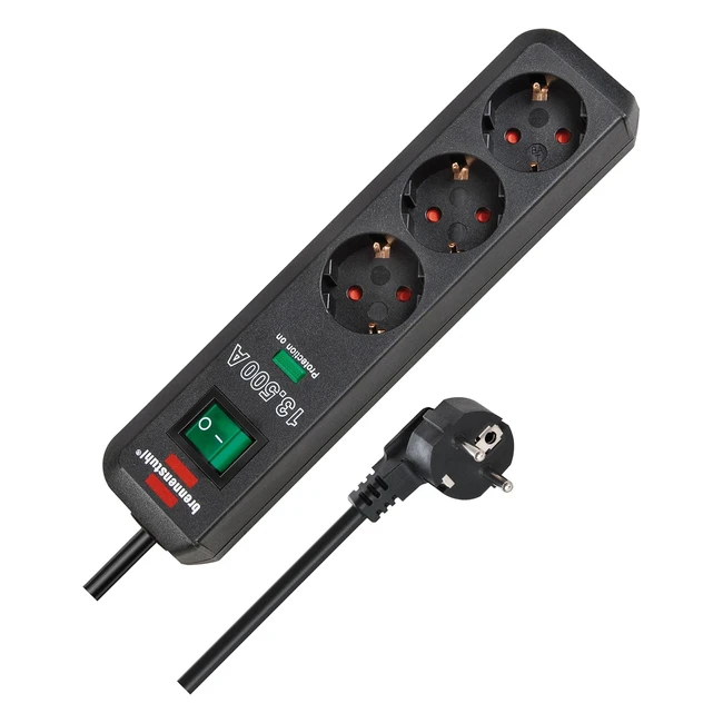 Regleta Brennenstuhl contra Subidas de Tensión Antracita 25 cm - Protección Sobretensiones