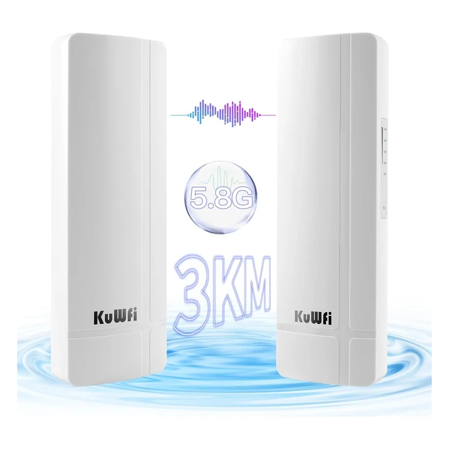 Repetidor WLAN KuWFi 300Mbps Puente Inalámbrico Exterior N630 Gigabit